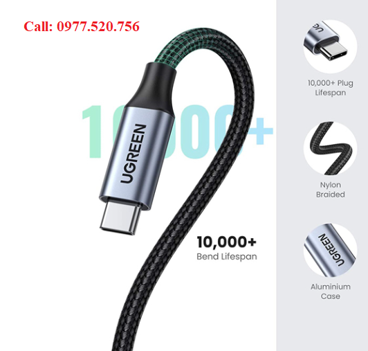 Cáp nối dài  USB Type-C 3.1 dài 0,5m Ugreen 80810 dây bọc dù